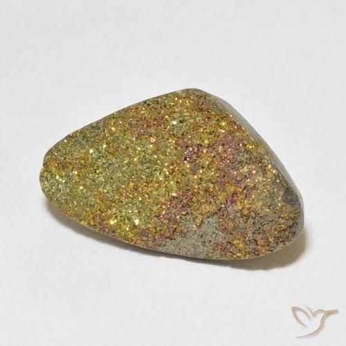 5.34克拉天然彩虹黄铁矿，花式切割，不透明