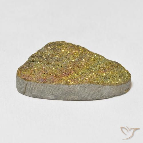 16.77克拉天然彩虹黄铁矿，花式切割，不透明