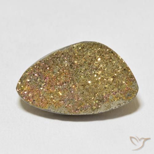 11.68ct 天然 彩色 彩虹黄铁矿, 花式切割, 不透明