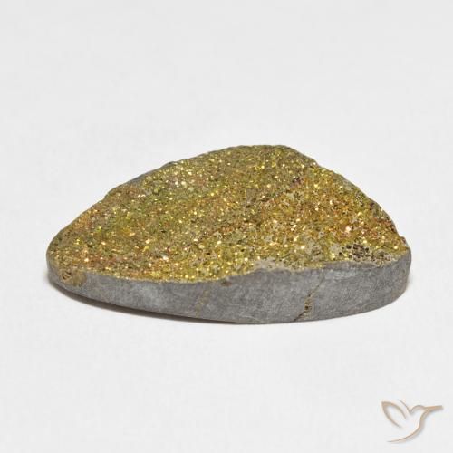 13.08克拉天然彩虹黄铁矿，花式切割，不透明