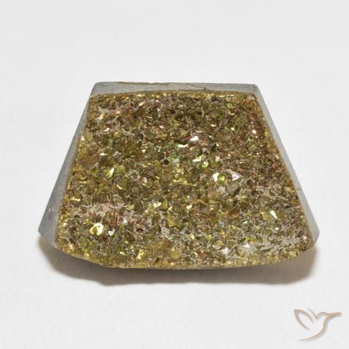 12.28ct 天然 彩色 彩虹黄铁矿, 花式切割, 不透明