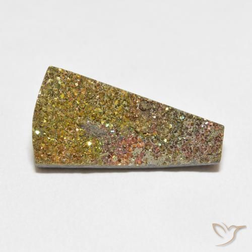 7.74ct 天然 彩色 彩虹黄铁矿, 花式切割, 不透明