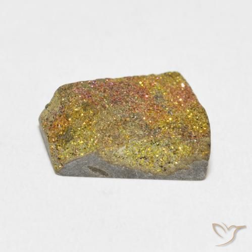 5.02克拉天然彩虹黄铁矿，花式切割，不透明