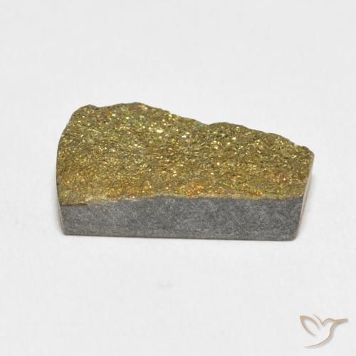 6.39克拉天然彩虹黄铁矿，花式切割，不透明