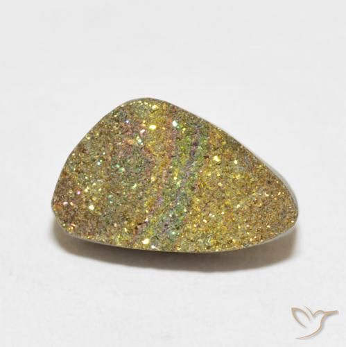 5.60ct 天然 彩色 彩虹黄铁矿, 花式切割, 不透明