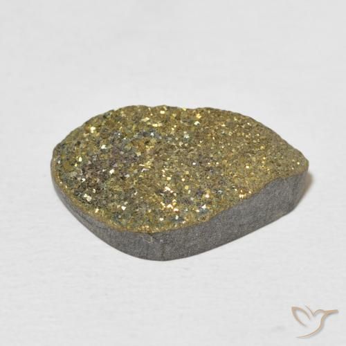 7.58克拉天然彩虹黄铁矿，花式切割，不透明