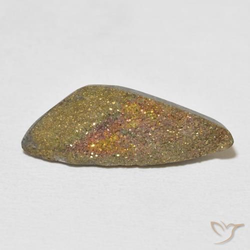 7.56ct 天然 彩色 彩虹黄铁矿, 花式切割, 不透明