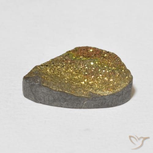 6.24克拉天然彩虹黄铁矿，花式切割，不透明