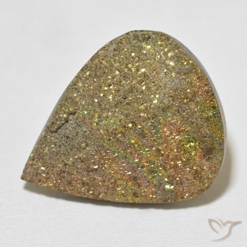 18.47ct 天然 彩色 彩虹黄铁矿, 梨形, 不透明