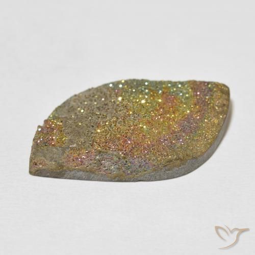 23.02克拉天然彩虹黄铁矿，花式切割，不透明