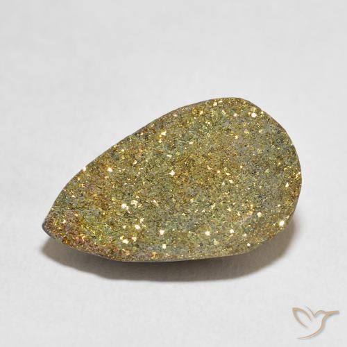 9.12ct 天然 彩色 彩虹黄铁矿, 梨形, 不透明