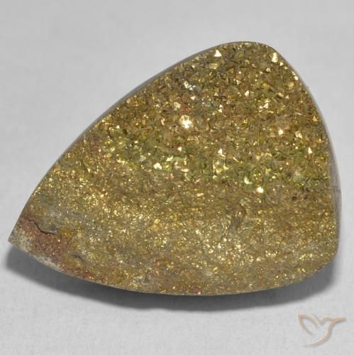 22.73ct 天然 彩色 彩虹黄铁矿, 梨形, 不透明