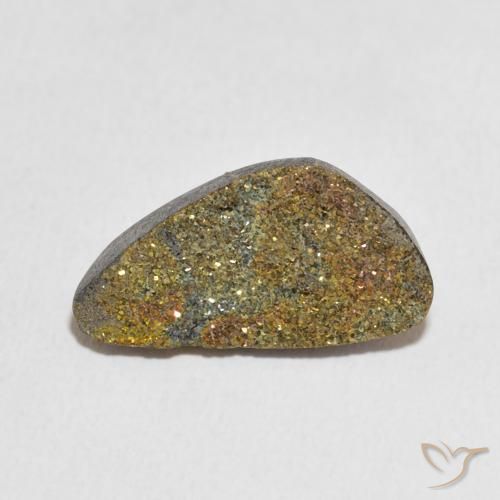 5.34ct 天然 彩色 彩虹黄铁矿, 花式切割, 不透明