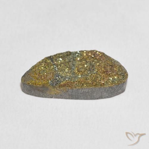 5.34克拉天然彩虹黄铁矿，花式切割，不透明