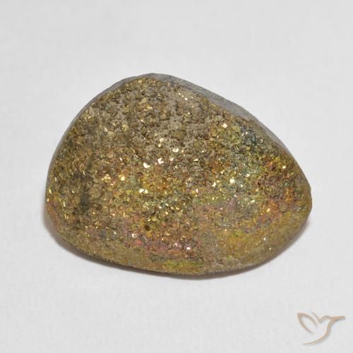 17.03ct 天然 彩色 彩虹黄铁矿, 花式切割, 不透明