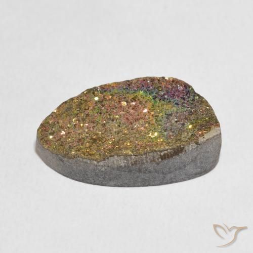 9.54克拉天然彩虹黄铁矿，花式切割，不透明