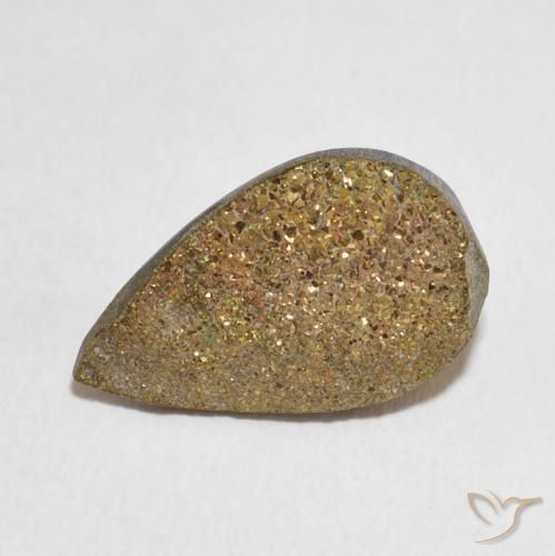 4.75ct 天然 彩色 彩虹黄铁矿, 梨形, 不透明