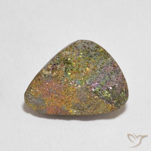 9.51ct 天然 彩色 彩虹黄铁矿, 花式切割, 不透明