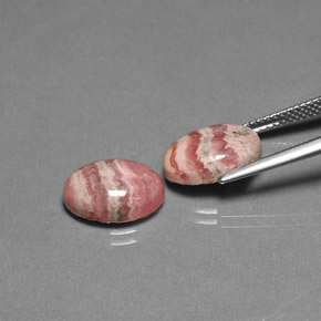 克拉天然菱锰矿，椭圆形切割，不透明