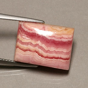 16.08克拉天然粉色菱锰矿，长方形切工，16.4×12.3毫米，不透明