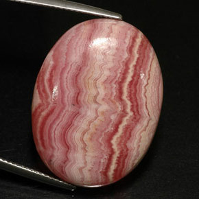 36.43克拉天然多色菱锰矿，椭圆形切割，22.8×21毫米，不透明