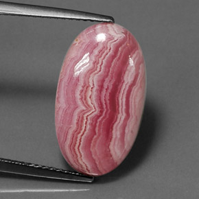 8.66克拉天然多色菱锰矿，椭圆形切割，18.3×10.5毫米，不透明