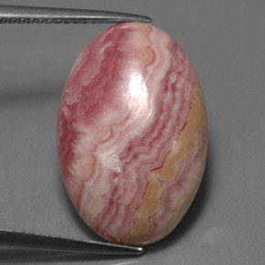 16.89克拉天然粉色菱锰矿，椭圆形切割，21×14毫米，不透明