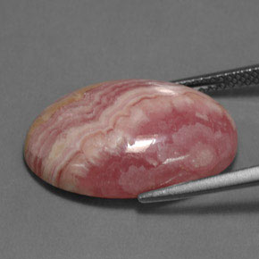 16.89克拉天然粉色菱锰矿，椭圆形切割，21×14毫米，不透明