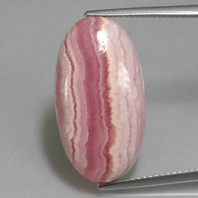 18.47克拉天然粉色菱锰矿，椭圆形切割，24.4×13.3毫米，不透明