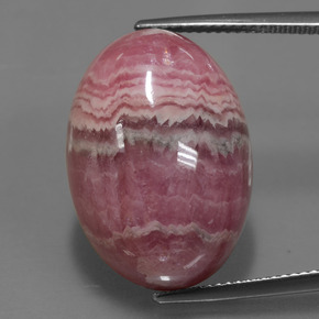 33.91克拉天然多色菱锰矿，椭圆形切割，23×16.1毫米，不透明