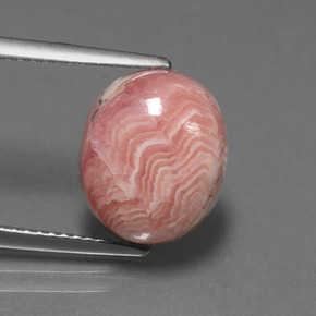 6.39克拉天然多色菱锰矿，椭圆形切割，12.1×10.1毫米，不透明