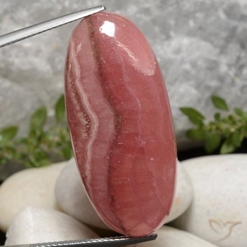 38.95ct 天然 彩色 菱锰矿, 椭圆形, 半透明