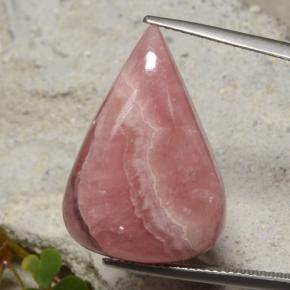 24.62克拉天然多色菱锰矿，梨形，25.3×17.6毫米，半透明