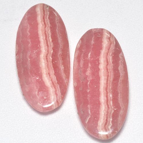 5.99天然粉色菱锰矿，椭圆形切割，19.1×8.4毫米，半透明