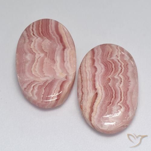 18.48天然多色菱锰矿，椭圆形切割，17×10.7毫米，半透明