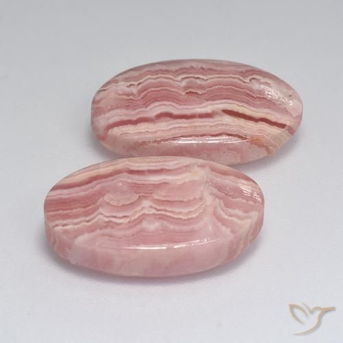 18.48天然多色菱锰矿，椭圆形切割，17×10.7毫米，半透明