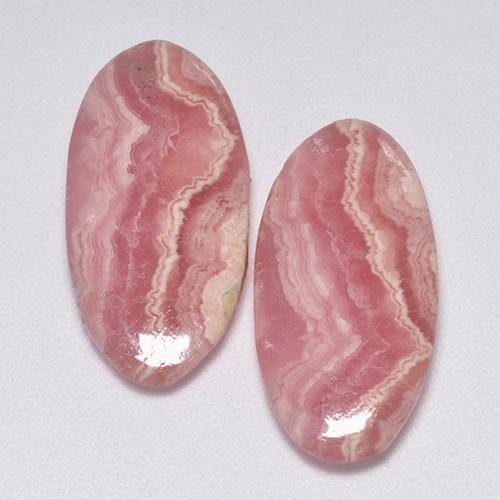11.12天然粉色菱锰矿，椭圆形切割，18.4×9.1毫米，半透明