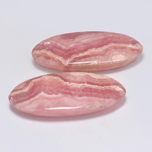 11.12天然粉色菱锰矿，椭圆形切割，18.4×9.1毫米，半透明