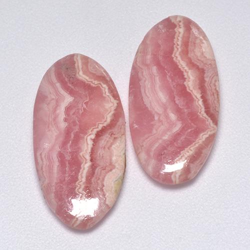 11.12天然粉色菱锰矿，椭圆形切割，18.4×9.1毫米，半透明