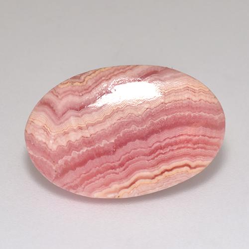 9.46克拉天然粉色菱锰矿，椭圆形切割，18.4×12毫米，半透明