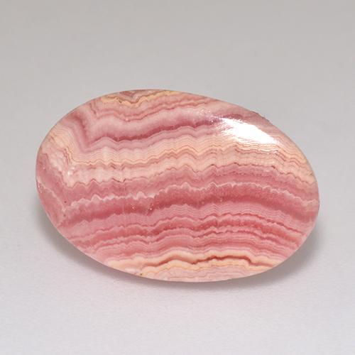9.46克拉天然粉色菱锰矿，椭圆形切割，18.4×12毫米，半透明