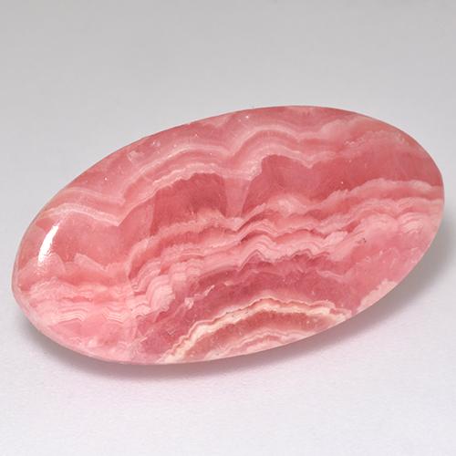 21.09克拉天然粉色菱锰矿，椭圆形切割，25.3×13.3毫米，半透明