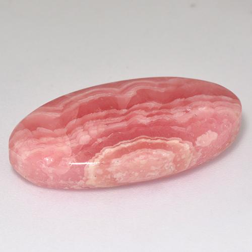 21.09克拉天然粉色菱锰矿，椭圆形切割，25.3×13.3毫米，半透明