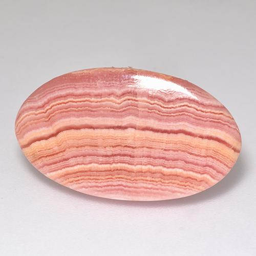 12.12克拉天然粉色菱锰矿，椭圆形切割，23×13.2毫米，半透明