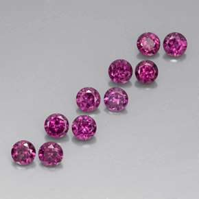 克拉天然红榴石石榴石，圆形切割，VVS-VS