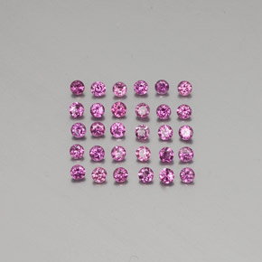 天然红色紫牙乌石榴石，圆形切割，2.23毫米，VVS-VS