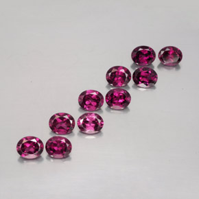 4.88天然红色紫牙乌石榴石，椭圆形切割，5.1×4.2毫米，VS