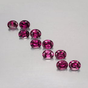 4.88天然红色紫牙乌石榴石，椭圆形切割，5.1×4.2毫米，VS