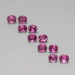 3.97天然红色紫牙乌石榴石，椭圆形切割，5×4.1毫米，VS