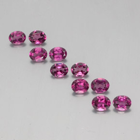 3.93天然红色紫牙乌石榴石，椭圆形切割，4.9×3.9毫米，VS